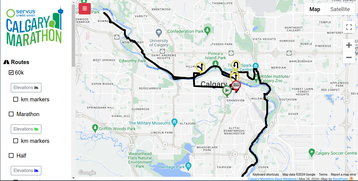 2024 Calgary Marathon Interactive Map